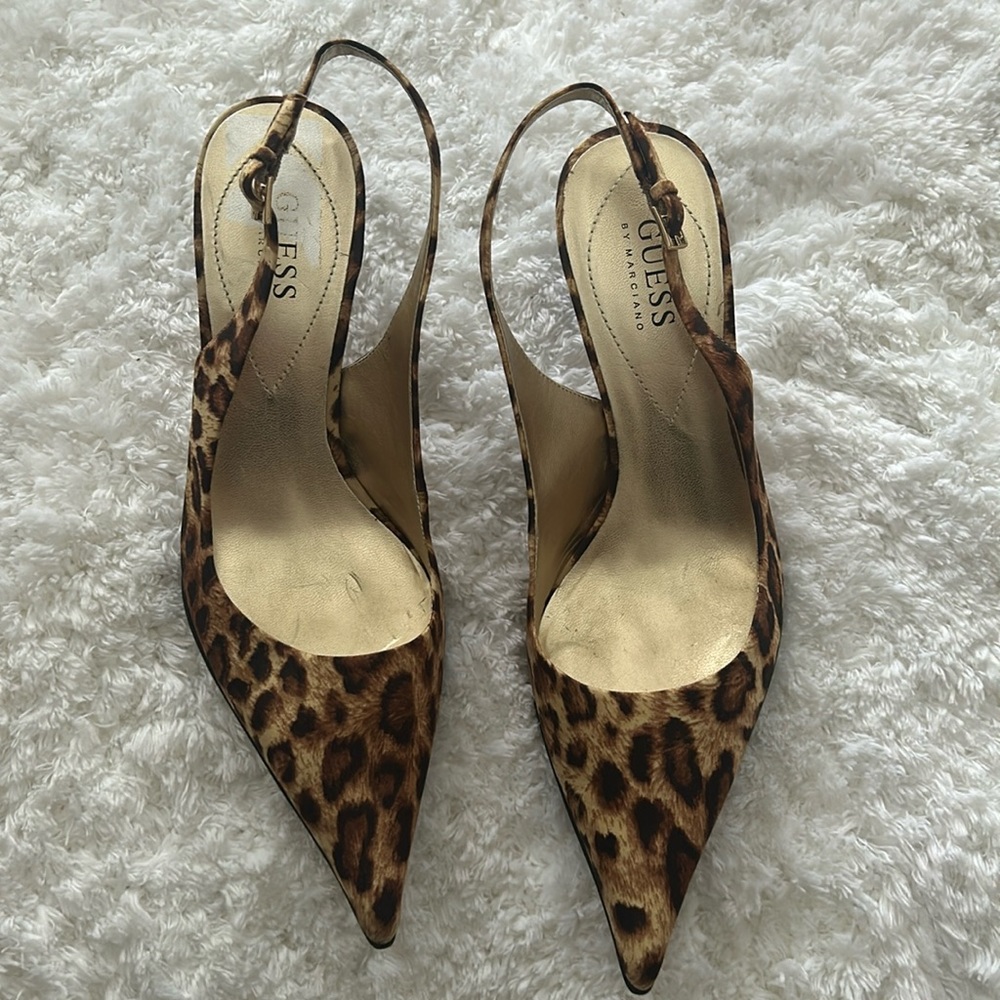 Guess by Marciano Animal print sling back shoes size 7 GENTLY WORN